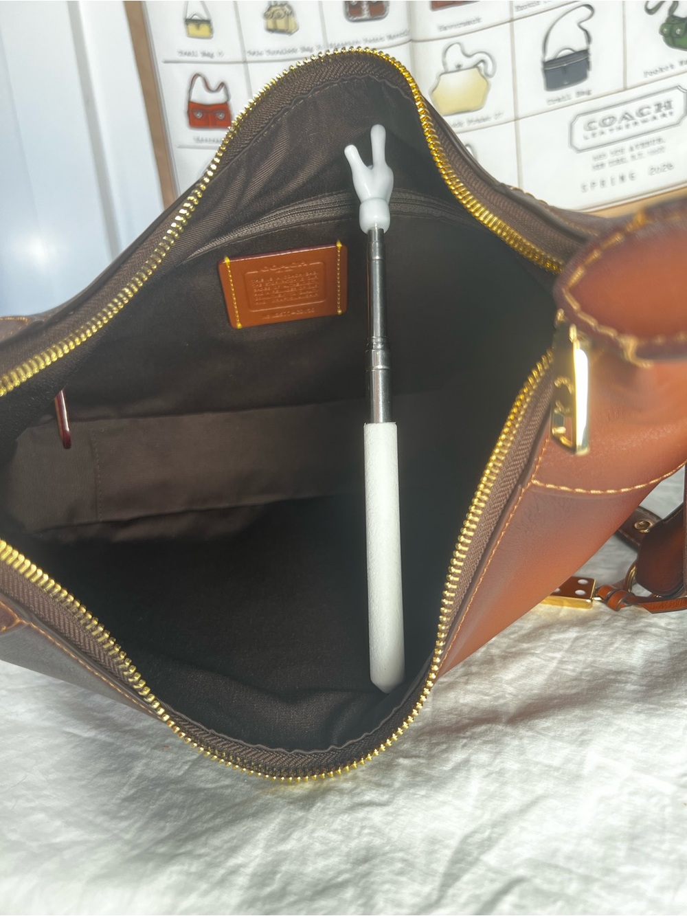 Coach Ella Shoulder Bag in Burnished Redwood Leather - Like New - Picture 8 of 9